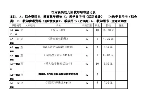教师用书统计表