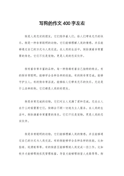 写狗的作文400字左右