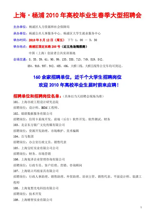 单位和招聘岗位doc-101、上海市政工程设计研究总院.doc