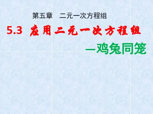 5-3 应用二元一次方程组——鸡兔同笼 课件 2022—2023学年北师大版八年级数学上册
