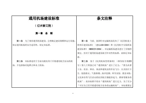 通用机场建设标准-中国民用航空局
