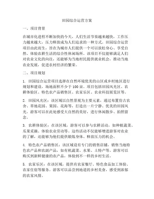 田园综合运营方案