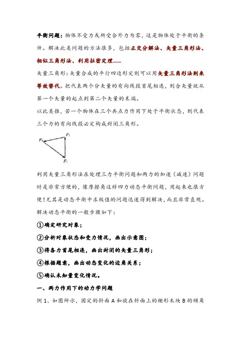 【方法详解】利用矢量三角形解决高中物理动态平衡与矢量极值等问题