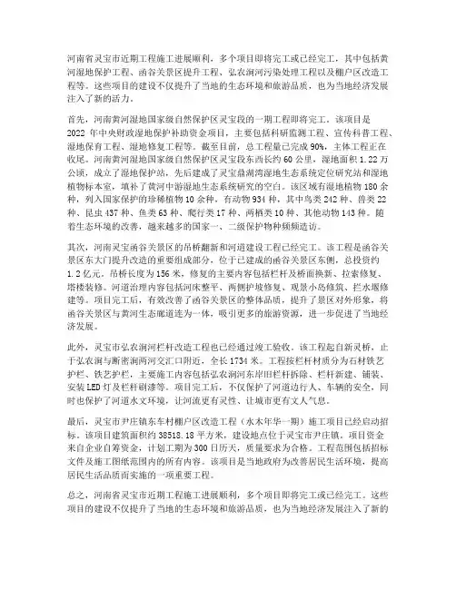 灵宝工程施工近况最新