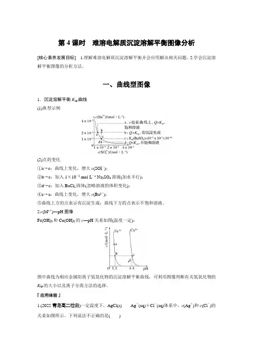 高中化学新教材同步 选择性必修第一册 第3章 第4节 第4课时 难溶电解质沉淀溶解平衡图像分析