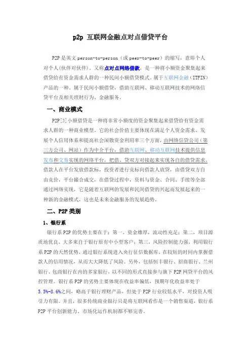 p2p 互联网金融点对点借贷平台