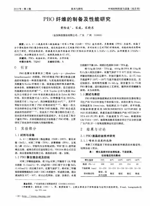 PBO纤维的制备及性能研究