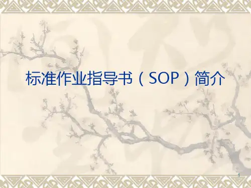 标准作业指导书(SOP)简介PPT课件