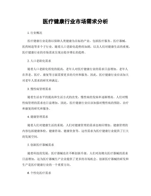 医疗健康行业市场需求分析