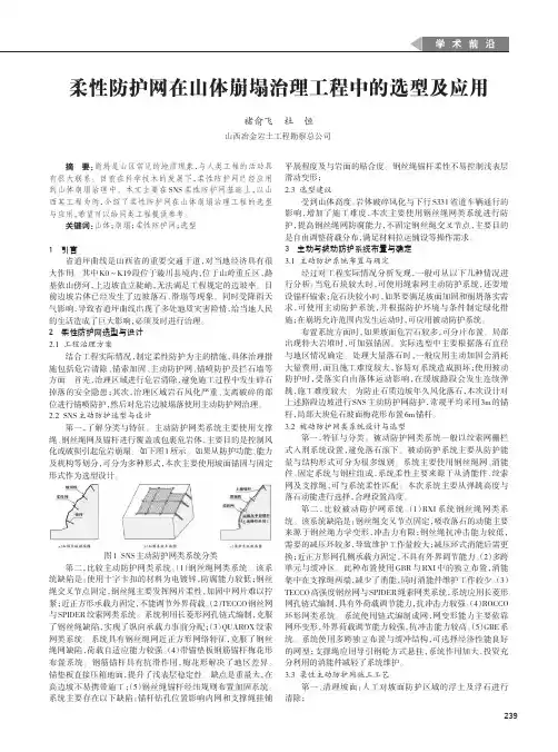 柔性防护网在山体崩塌治理工程中的选型及应用