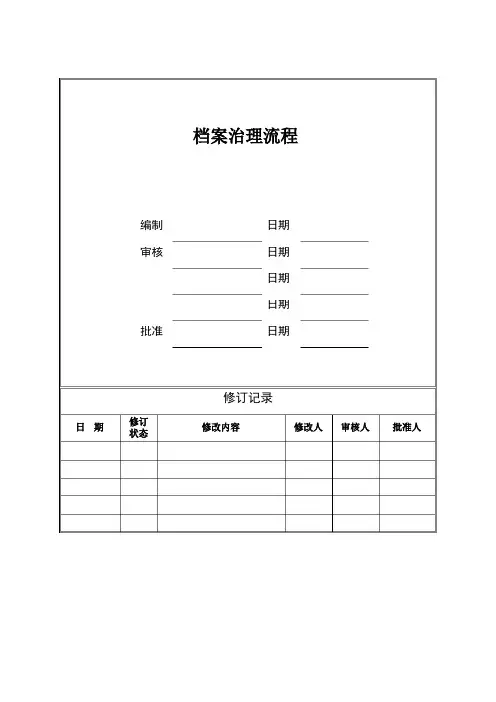 档案管理流程及表格