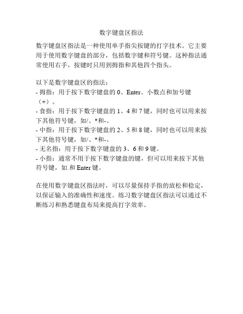 数字键盘区指法