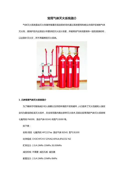 常用气体灭火系统简介