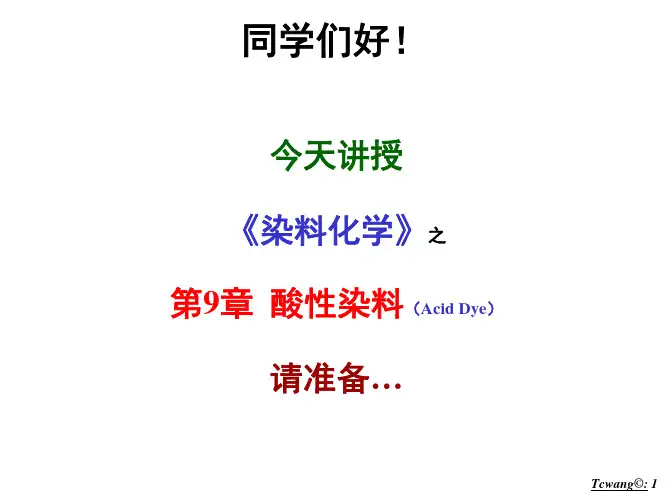 染料化学 第09章 酸性染料