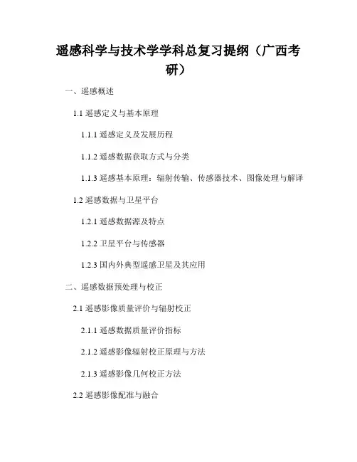 遥感科学与技术学学科总复习提纲(广西考研)