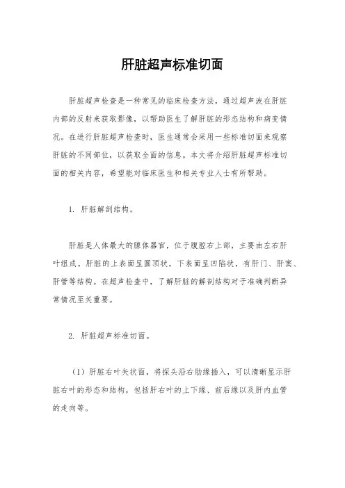 肝脏超声标准切面