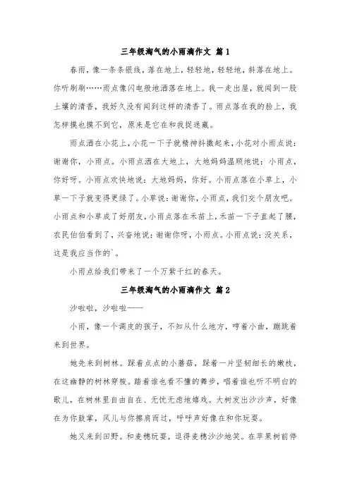 三年级下册贪玩的小雨滴作文50字