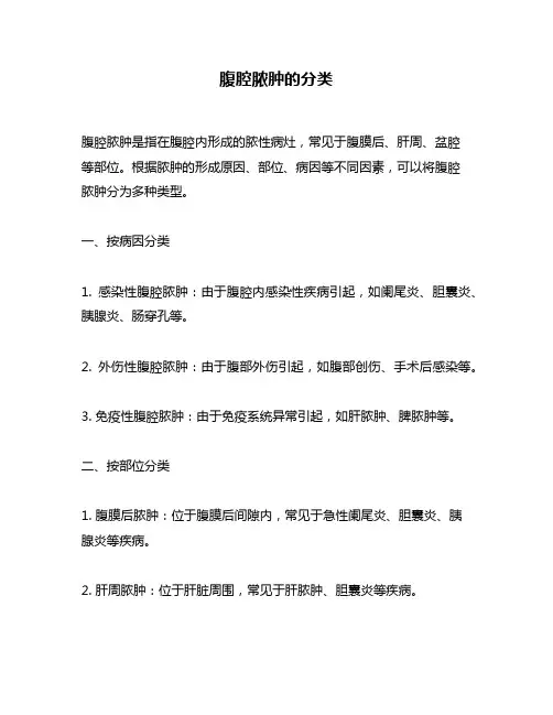 腹腔脓肿的分类