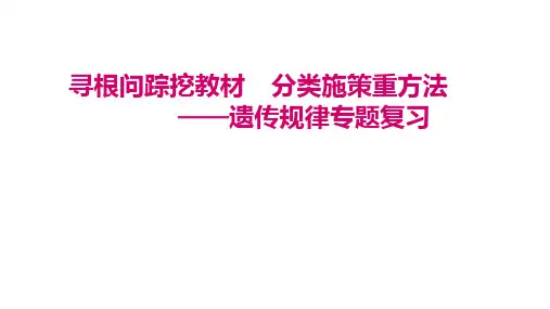 2020年高考生物二轮复习备考讲座《遗传规律专题复习》