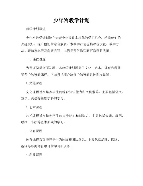 少年宫教学计划