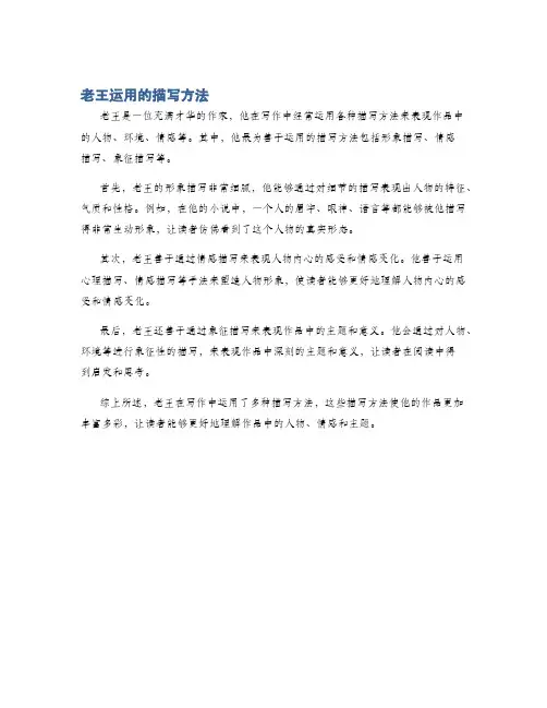 老王运用的描写方法
