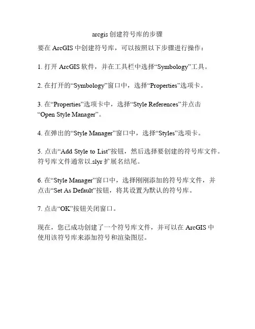 arcgis创建符号库的步骤