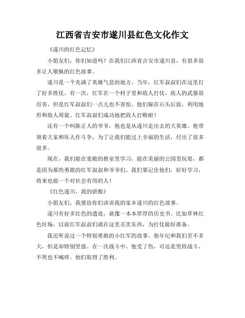 江西省吉安市遂川县红色文化作文