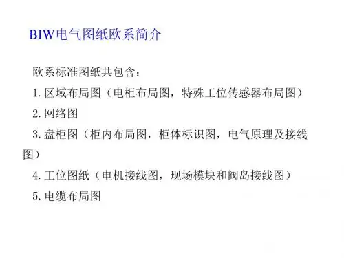 欧系BIW电气图纸标准简介