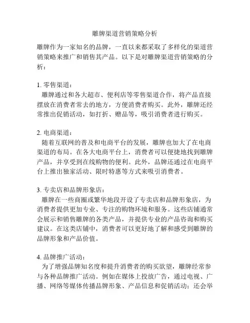 雕牌渠道营销策略分析