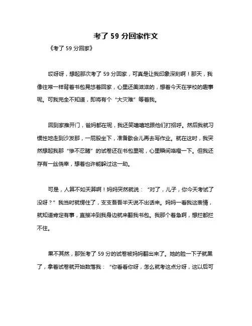 考了59分回家作文