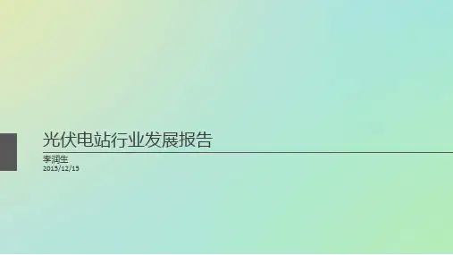 2015年光伏电站行业发展研究报告