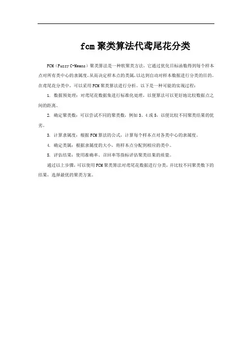 fcm聚类算法代鸢尾花分类