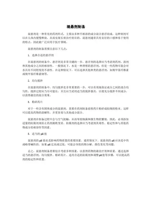 混悬剂制备