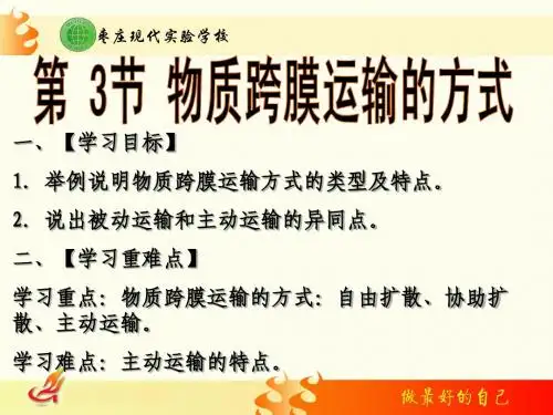 四、3 物质跨膜运输的方式