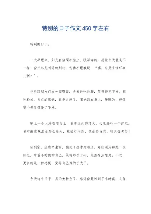特别的日子作文450字左右