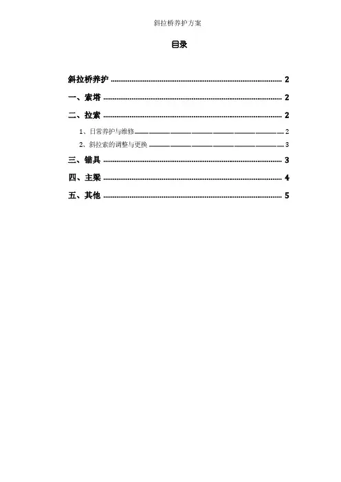 斜拉桥养护方案