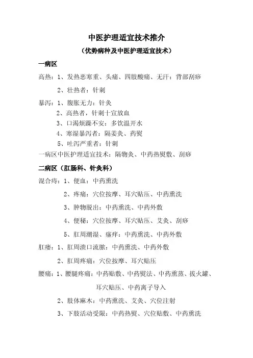 中医护理技术推介