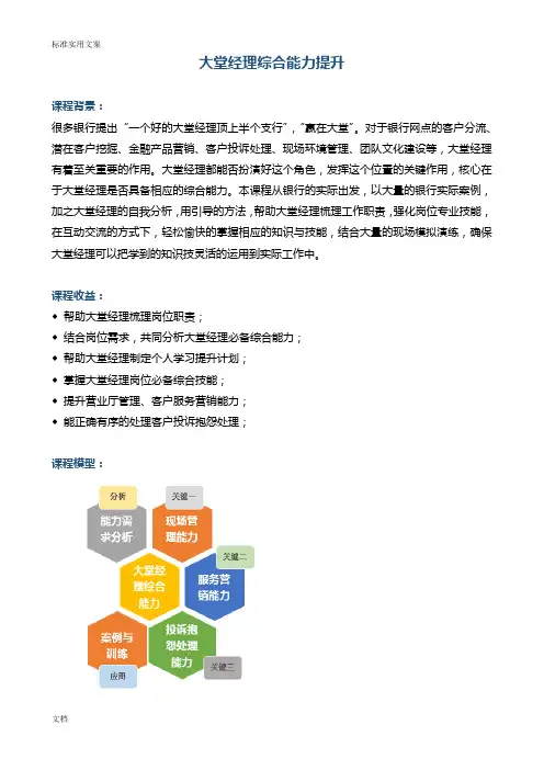 帆宇达  银行  培训  《大堂经理综合能力提升》