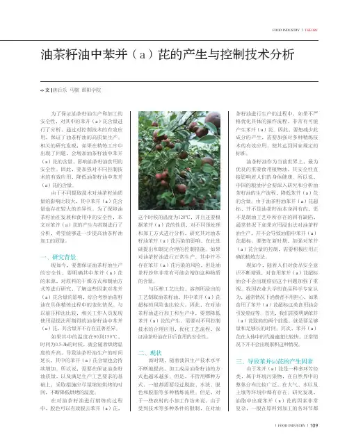 油茶籽油中苯并（a）芘的产生与控制技术分析