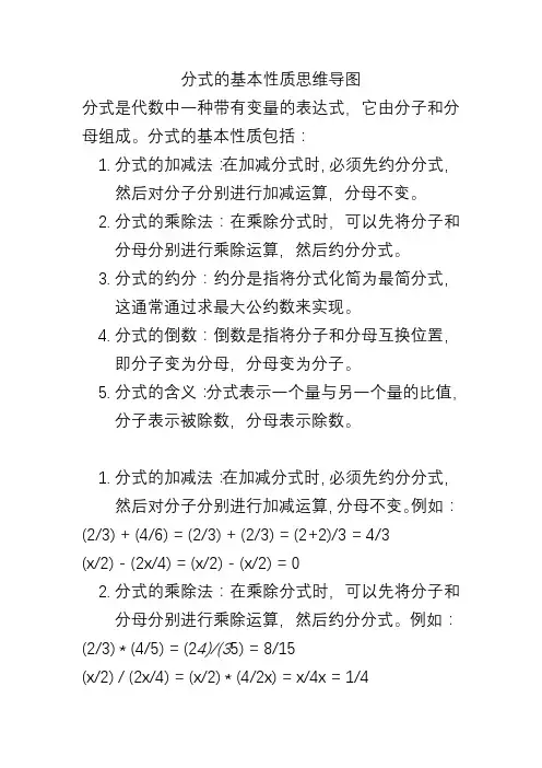 分式的基本性质思维导图