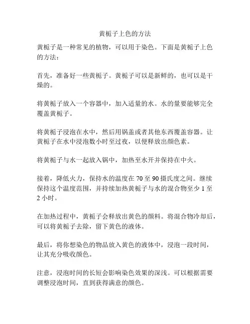 黄栀子上色的方法