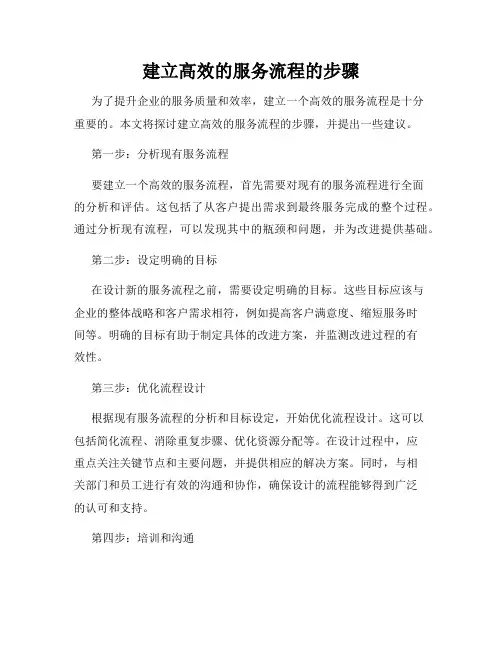 建立高效的服务流程的步骤