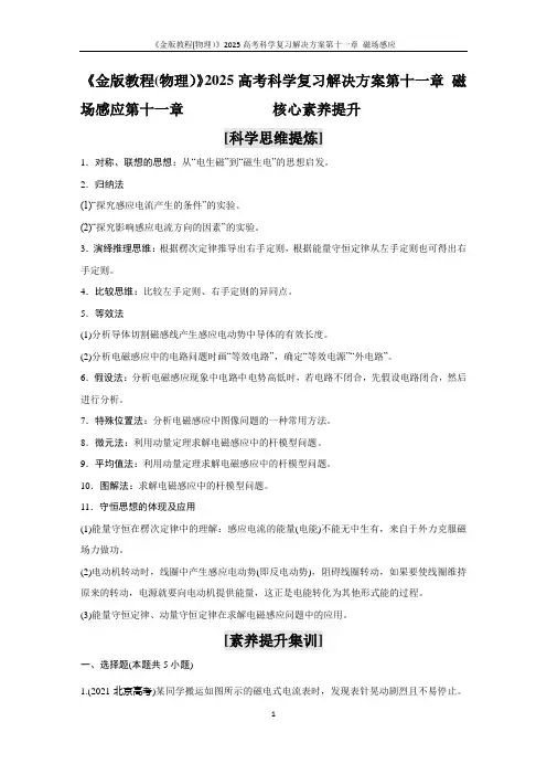 《金版教程(物理)》2025高考科学复习解决方案第十一章 磁场感应第11章  核心素养提升含答案