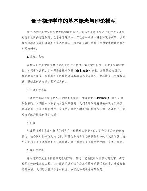 量子物理学中的基本概念与理论模型