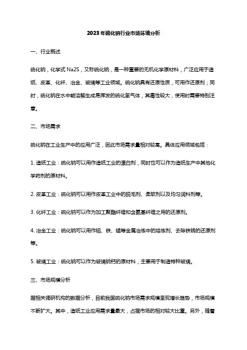 2023年硫化钠行业市场环境分析