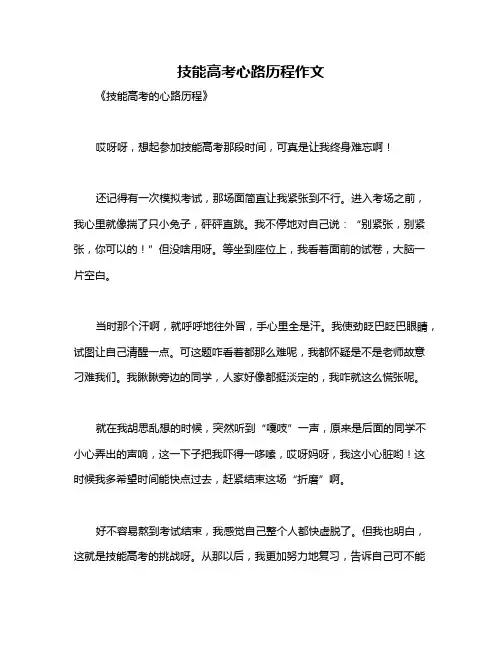 技能高考心路历程作文