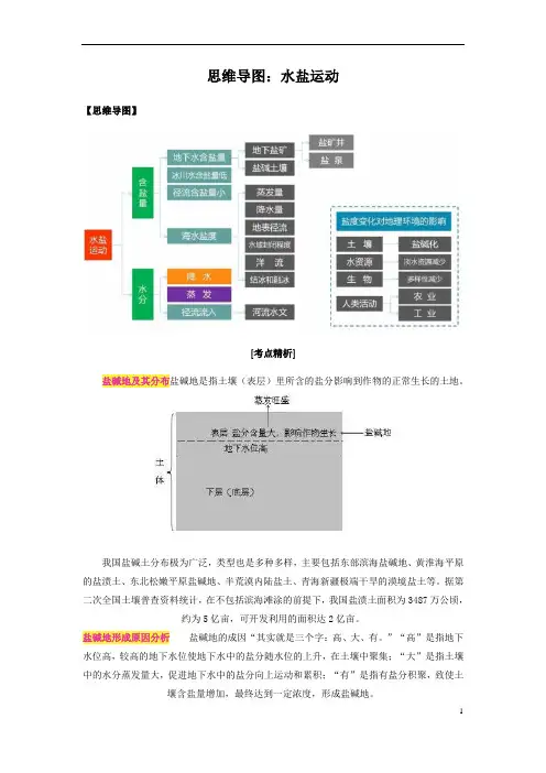 2023年高三二轮复习专项思维导图：水盐运动