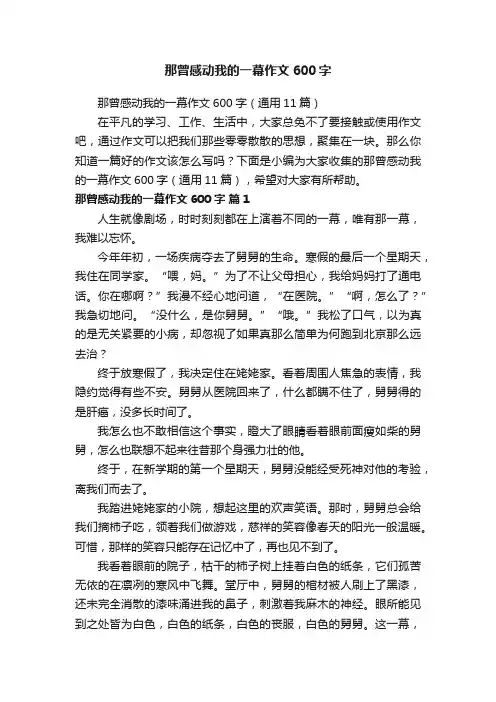 那曾感动我的一幕作文600字（通用11篇）