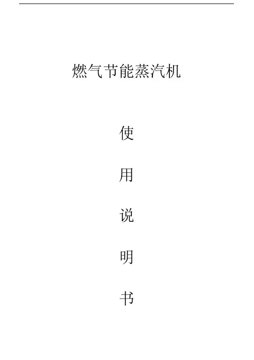 蒸汽发生器操作说明