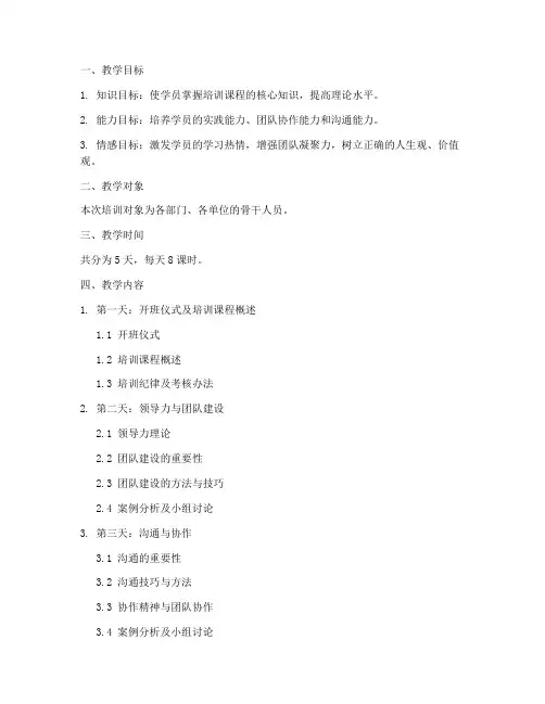 骨干培训教育教案模板范文